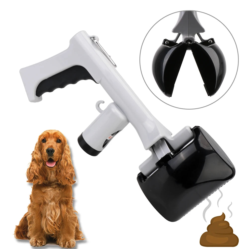 Poop Pick Up Holder 2 In 1 Pet Accessories with 1 Roll Garbage Bags Outdoor Cleaning Tools Pet Pooper Scooper