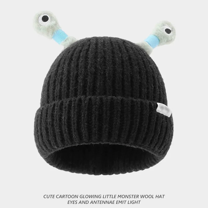 New Parent-Child Light Up Hat Cute Frog Cartoon Funny Winter LED Cap Beanie For Women Kids Trending Party Halloween Christmas