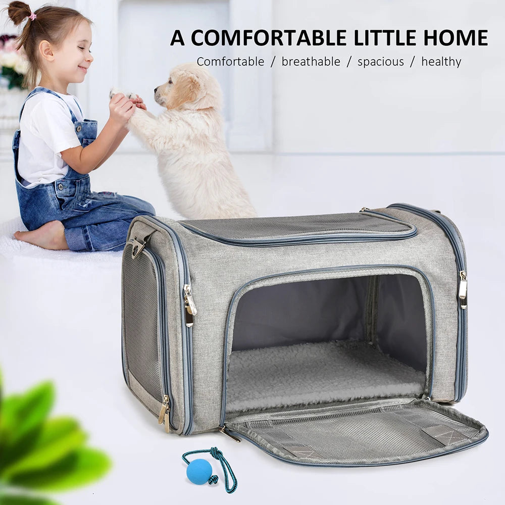 Dog Carrier Bag Soft Side Backpack Cat Pet Carriers Dog Travel Bags Airline Approved Transport For Small Dogs Cats Outgoing