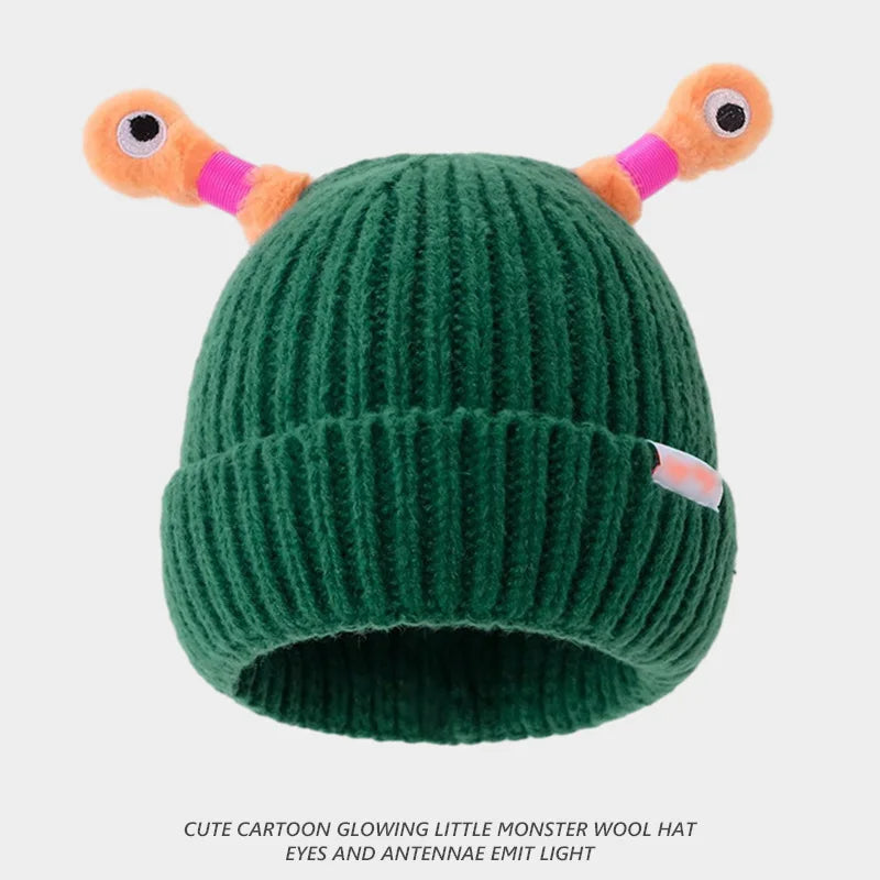 New Parent-Child Light Up Hat Cute Frog Cartoon Funny Winter LED Cap Beanie For Women Kids Trending Party Halloween Christmas