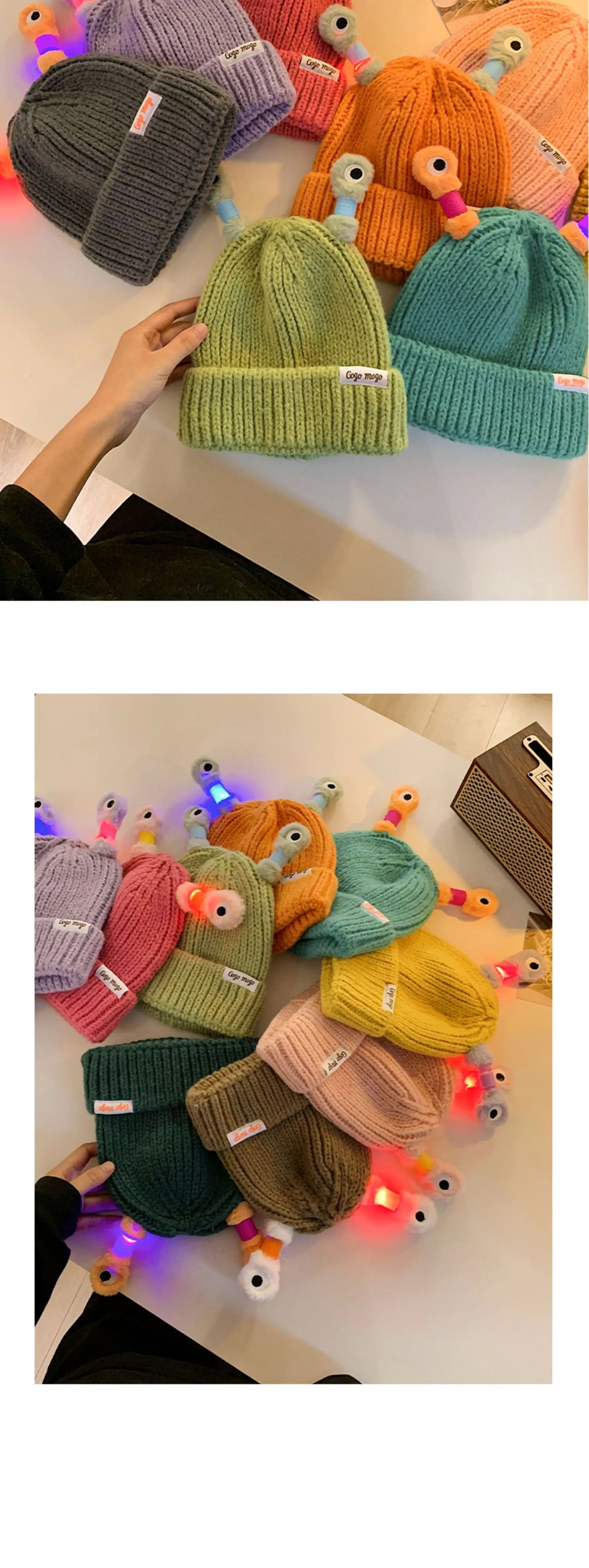 New Parent-Child Light Up Hat Cute Frog Cartoon Funny Winter LED Cap Beanie For Women Kids Trending Party Halloween Christmas