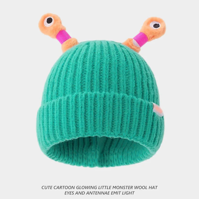 New Parent-Child Light Up Hat Cute Frog Cartoon Funny Winter LED Cap Beanie For Women Kids Trending Party Halloween Christmas