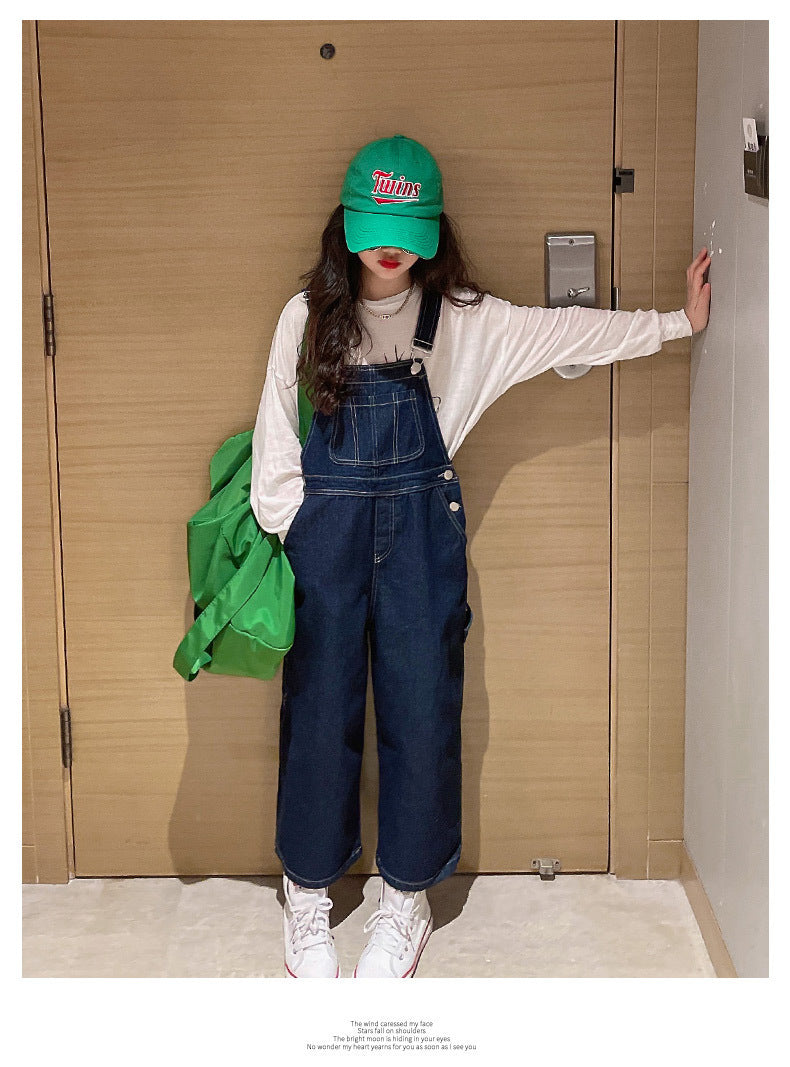 Spring Autumn Suspenders Jeans Bib Pants 2023 Korean Style Children Overalls for Girls Denim Jean Jumpsuit Teenage 4 to 16 Years