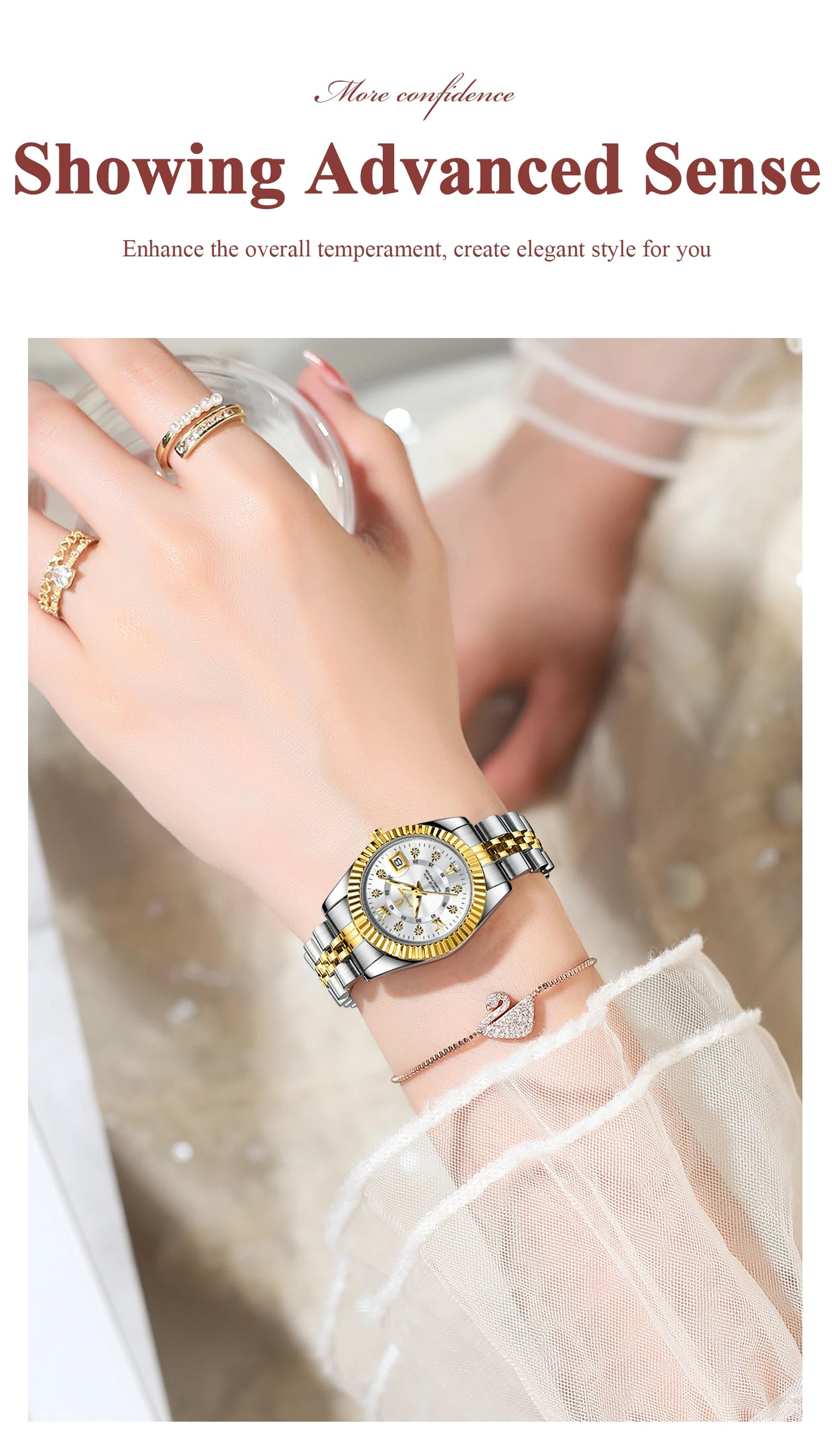 POEDAGAR Luxury Elegant Watch for Women Waterproof Luminous Date Ladies Watch Stainless Steel Quartz Women's Watches Girl Reloj