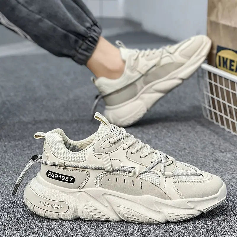 Trend Versatile Height Increasing Sneakers Men's Shoes Autumn Breathable Mesh Sports Shoes Casual Anti slip Running Shoes