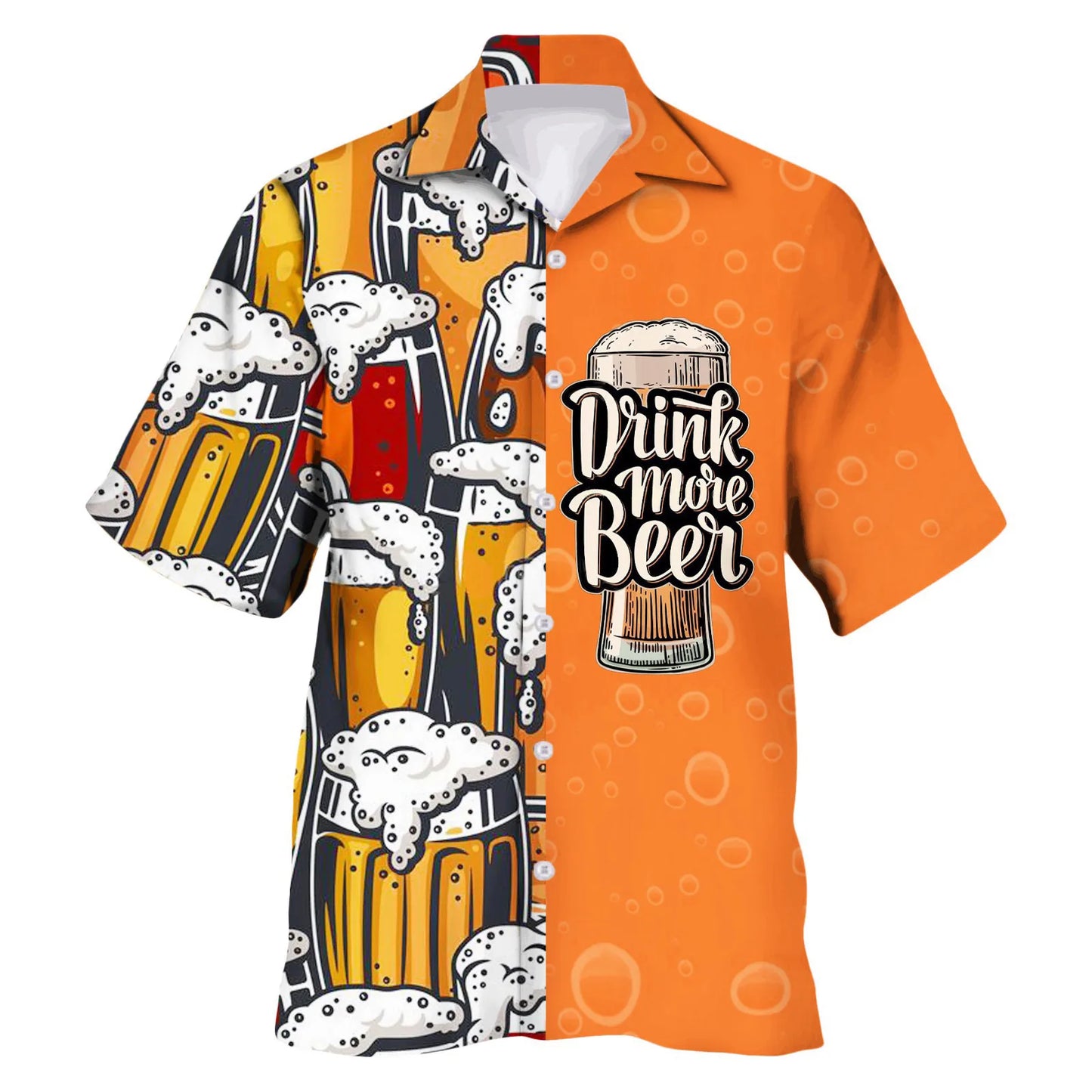 Men Dirndl Shirts Patchwork Print Festival Traditional Bavarian Beer Shirt German Oktoberfest Short Sleeve Costumes Party Tops