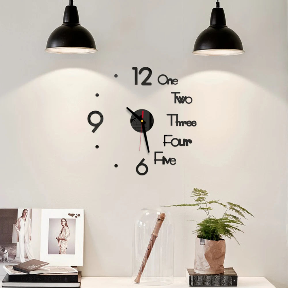 Fashion DIY Luminous Wall Clock For Living Room Design Europe Clock Stickers Acrylic Mirror Clocks Decorative Home Quartz Watch