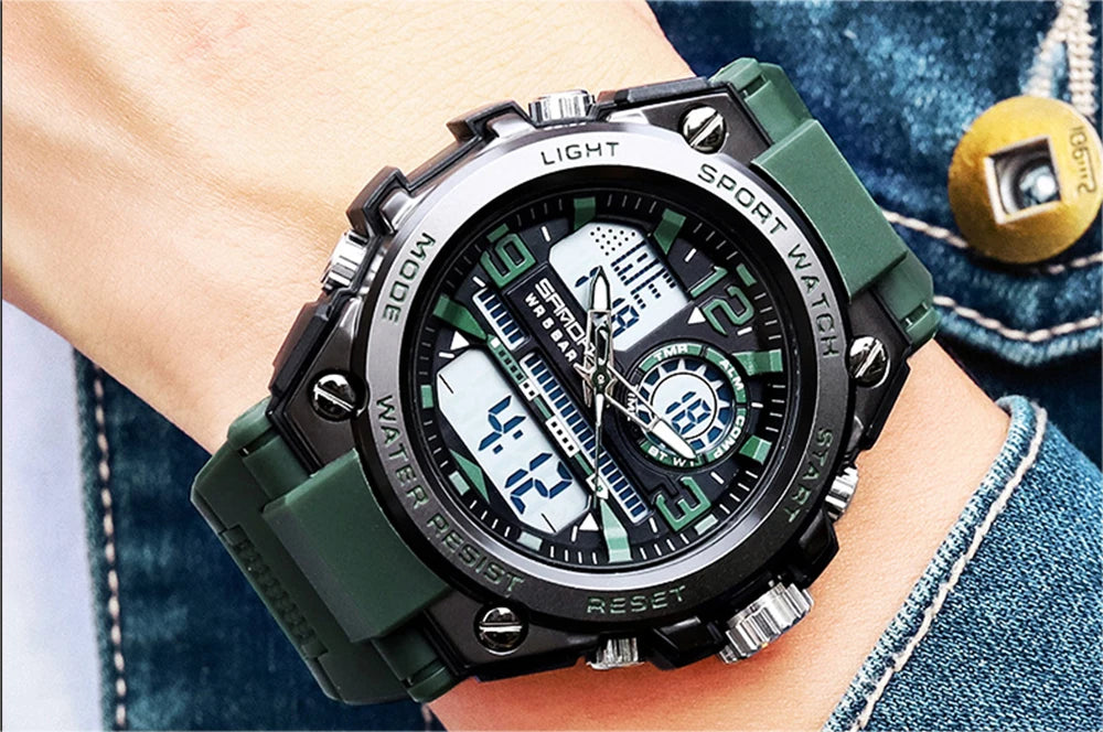 SANDA 2024 Top Brand Men's Watches 5ATM Waterproof Sport Military Wristwatch Quartz Watch for Men Clock Relogio Masculino 6024