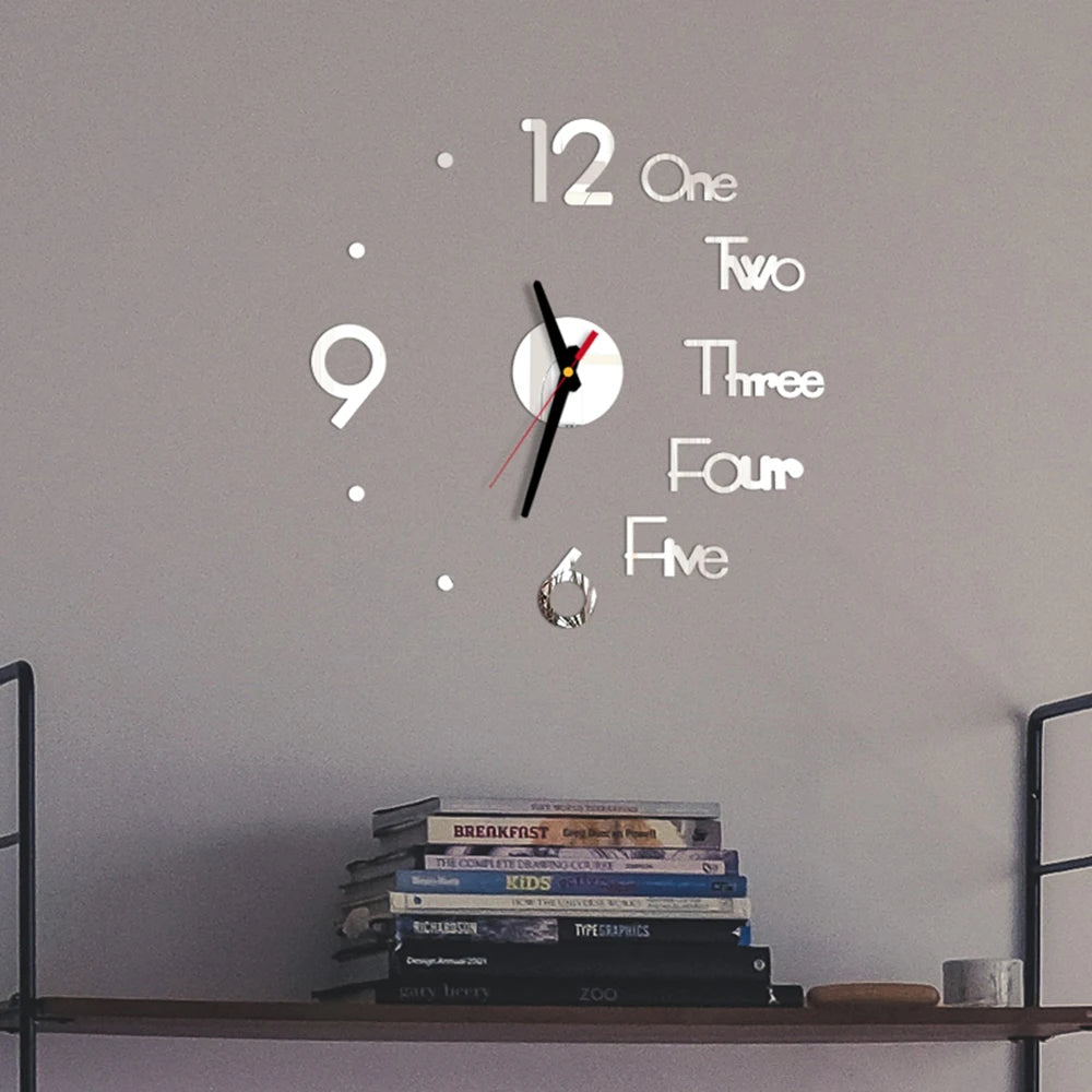 Fashion DIY Luminous Wall Clock For Living Room Design Europe Clock Stickers Acrylic Mirror Clocks Decorative Home Quartz Watch