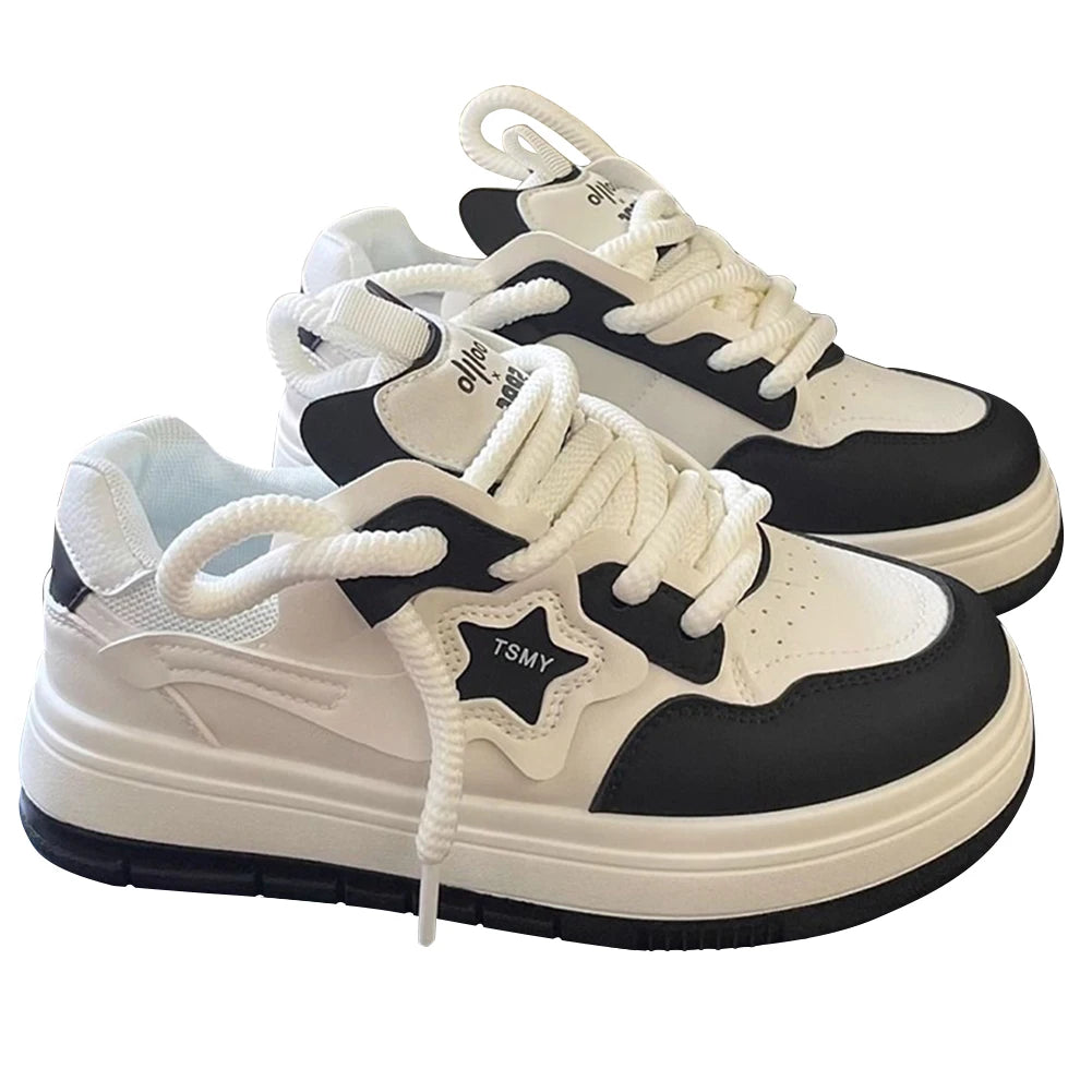 Star Walking Sneakers Casual Sport Shoes Thick Sole Aesthetic Tennis Shoes Non-Slip Skateboard Shoes for Outdoor Sports