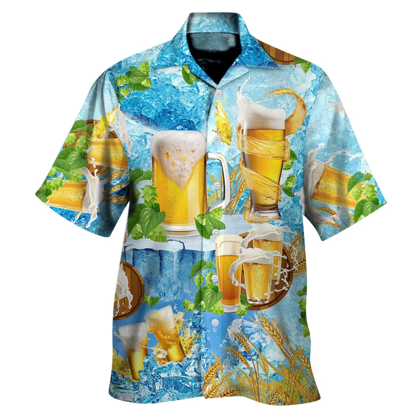 Men Dirndl Shirts Patchwork Print Festival Traditional Bavarian Beer Shirt German Oktoberfest Short Sleeve Costumes Party Tops