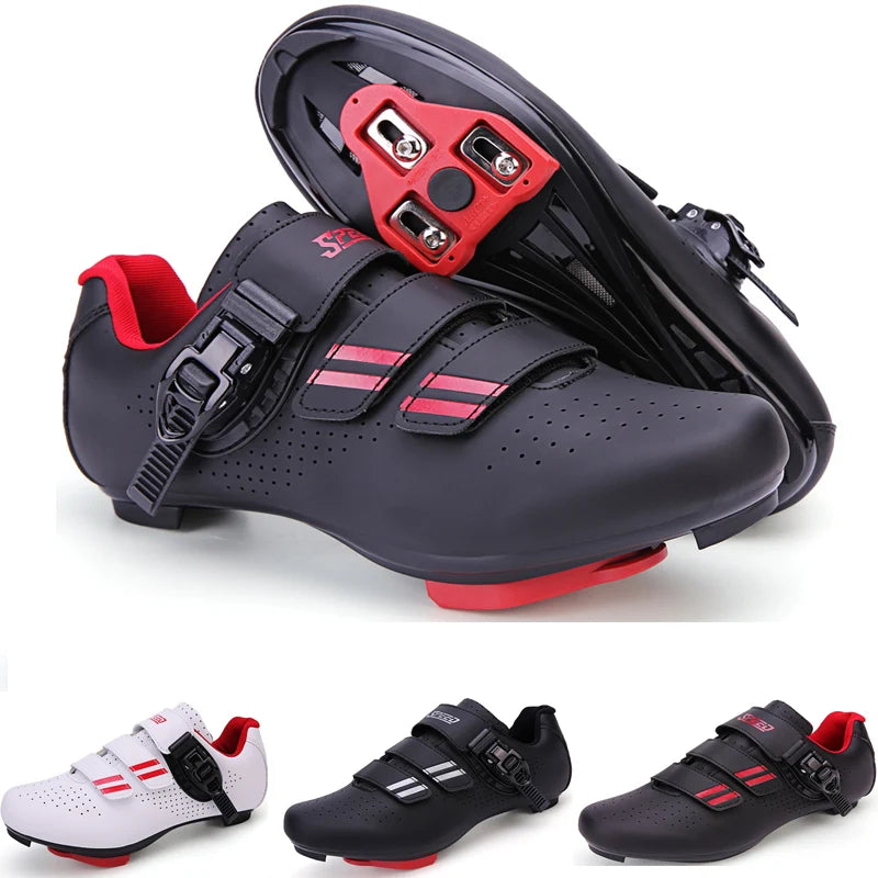 Mens  Cycling Shoes Compatible with Peloton Indoor Bicycle Pedals Clip in Road Bike Shoes Pre-Installed with Look Delta Cleats