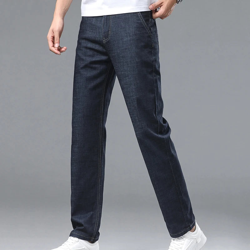 Summer Thin Men's Denim Jeans Business Pants Straight Leg High Quality Brand New Arrivals Fashion Daily Cool Men's Pants