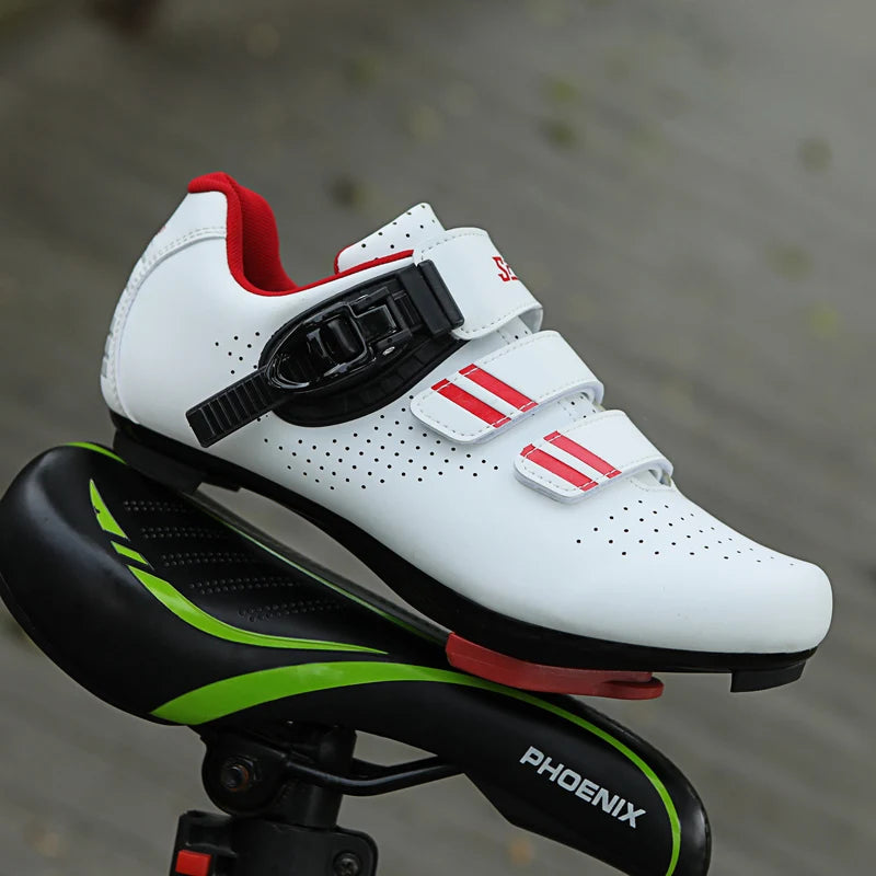 Mens  Cycling Shoes Compatible with Peloton Indoor Bicycle Pedals Clip in Road Bike Shoes Pre-Installed with Look Delta Cleats