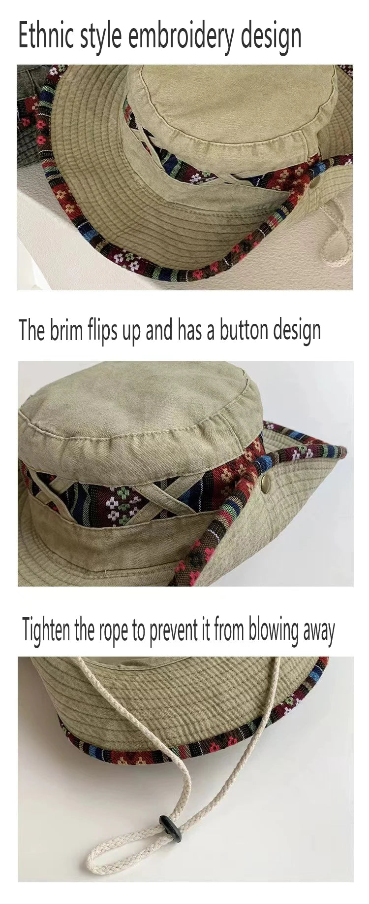 Personality Ethnic style Western Cowboy hat Spring Summer Hiking hat for men outdoor casual large eave fishing shade