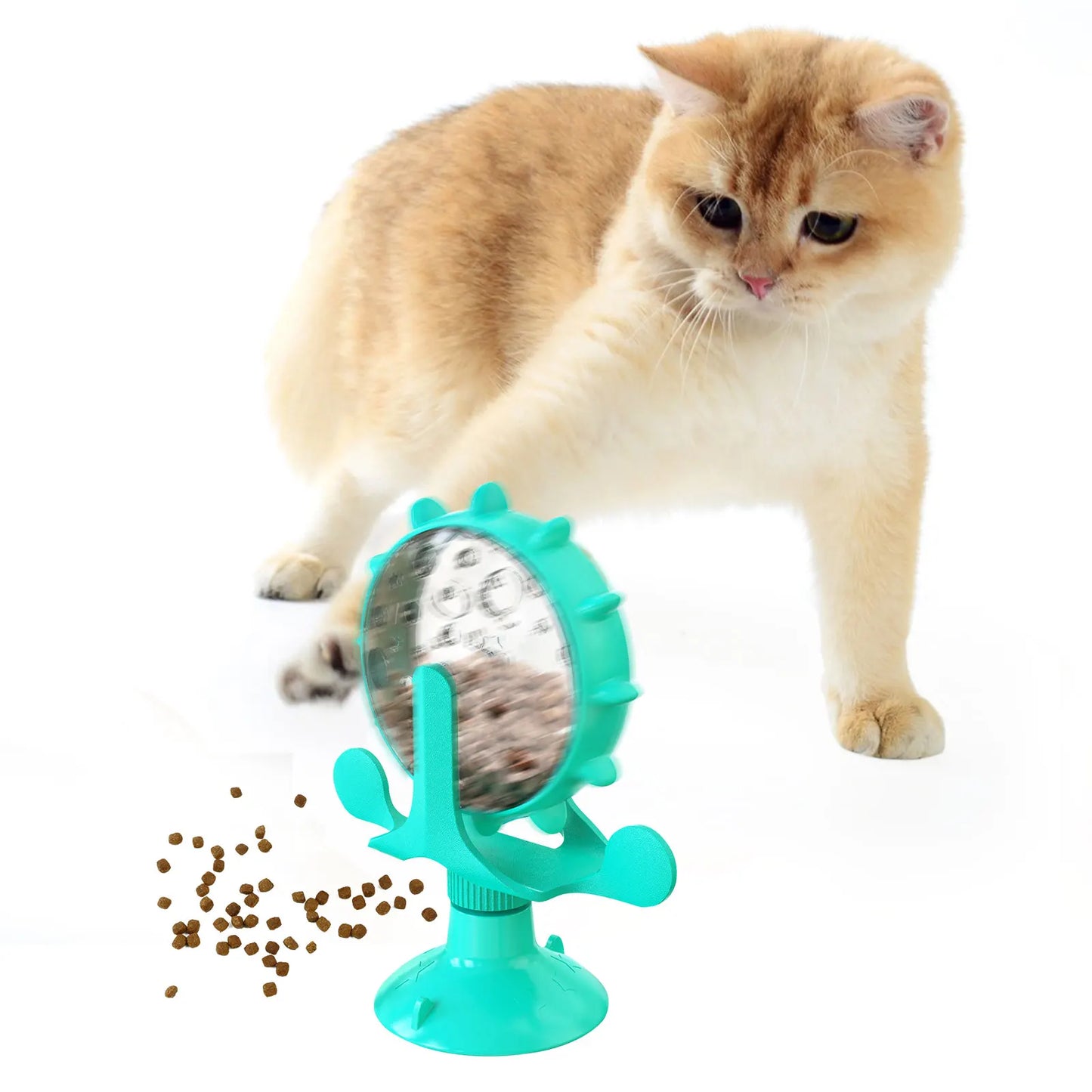 360° Rotating Pet Food Dispenser Interactive Pet Toy Pet Slow Feed Toy No Power Pet Enrichment Toy Strong Suction Cup