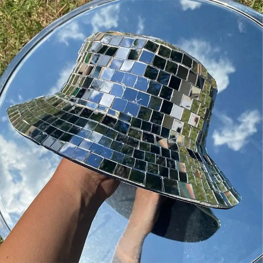 Disco Ball Cowboy Hat New Glitter Mirror Glass Disco Ball Hat Glitter Ball Disco Fashion Ball Hat For Cowboy And Cowgirl