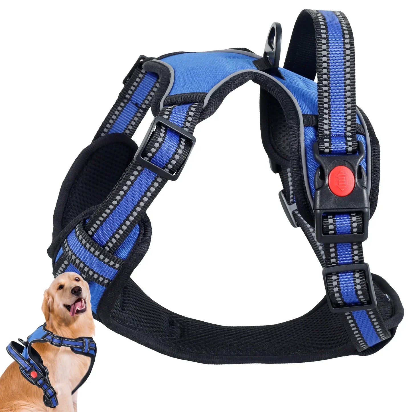 Dog Harness Breathable Mesh No Pull Pet Harness Soft Comfortable Dog Vest Harness Reflective Pet Vest Easy to Wear No Pull