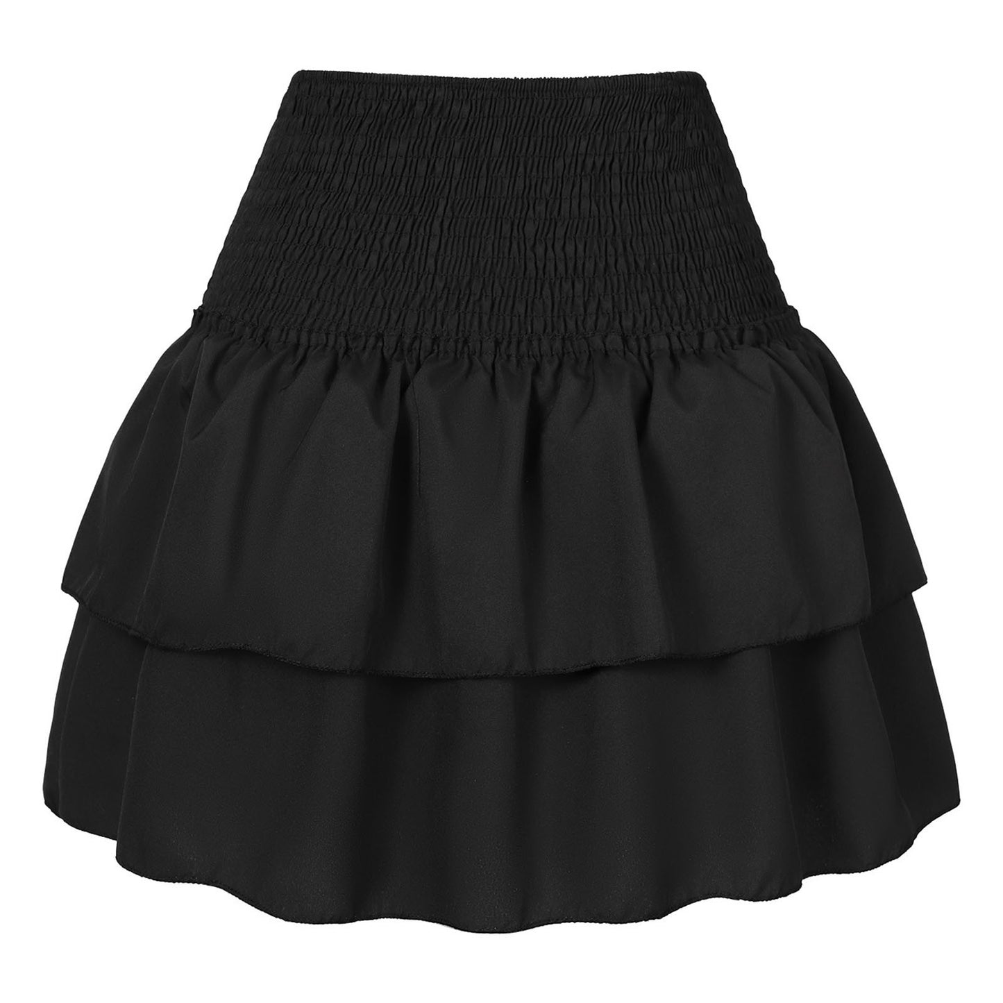 Womens Sexy White High Waist Pleated Skirt Ruffles Skirt Fashion Solid Color Womens Leisure Casual Vacation Bohemian Mini Skirt