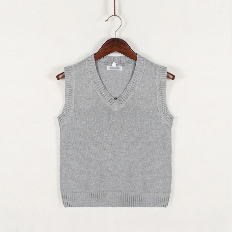 Sweater Vest Men Thicken V-neck Sleeveless Knitted Sweaters Vests Striped Retro Preppy-style Simple Chic Loose Casual All-match