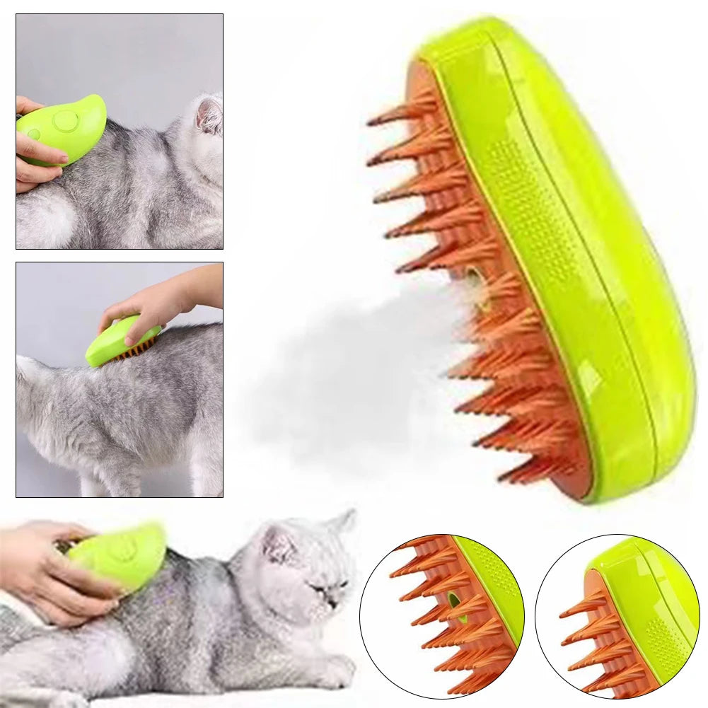 3 In 1 Cat Steamy Brush Dog Grooming Comb Self Cleaning Steam Cat Brush for Massage Dog Cat Hair Remover Comb Pet Grooming Brush