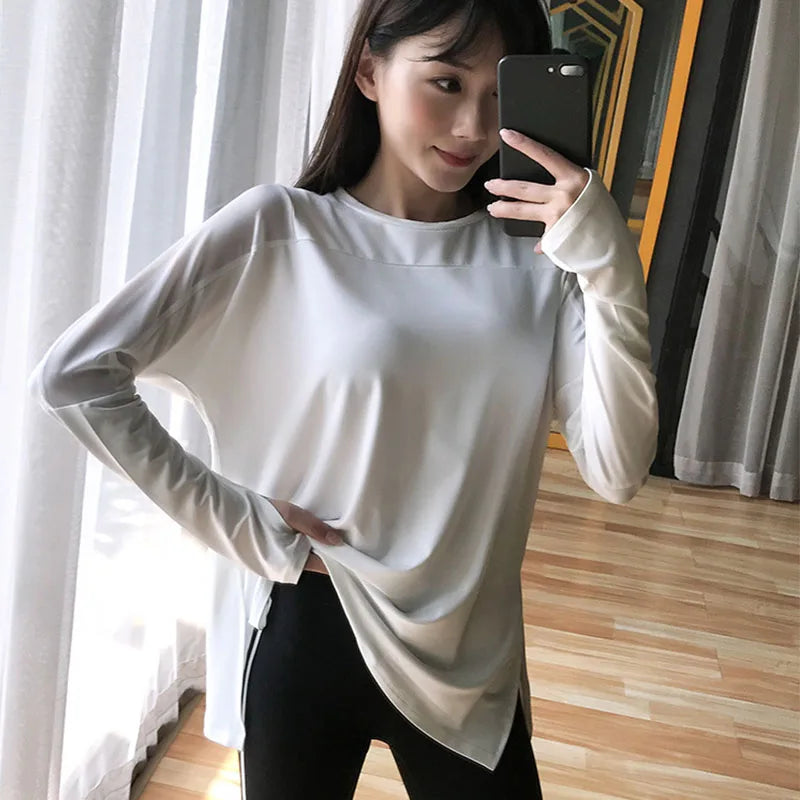 Long Sleeve Sports Top Women Fitness t shirt Quick Dry Yoga Top Running Jogging Workout Tops Female Gym Sport Shirts