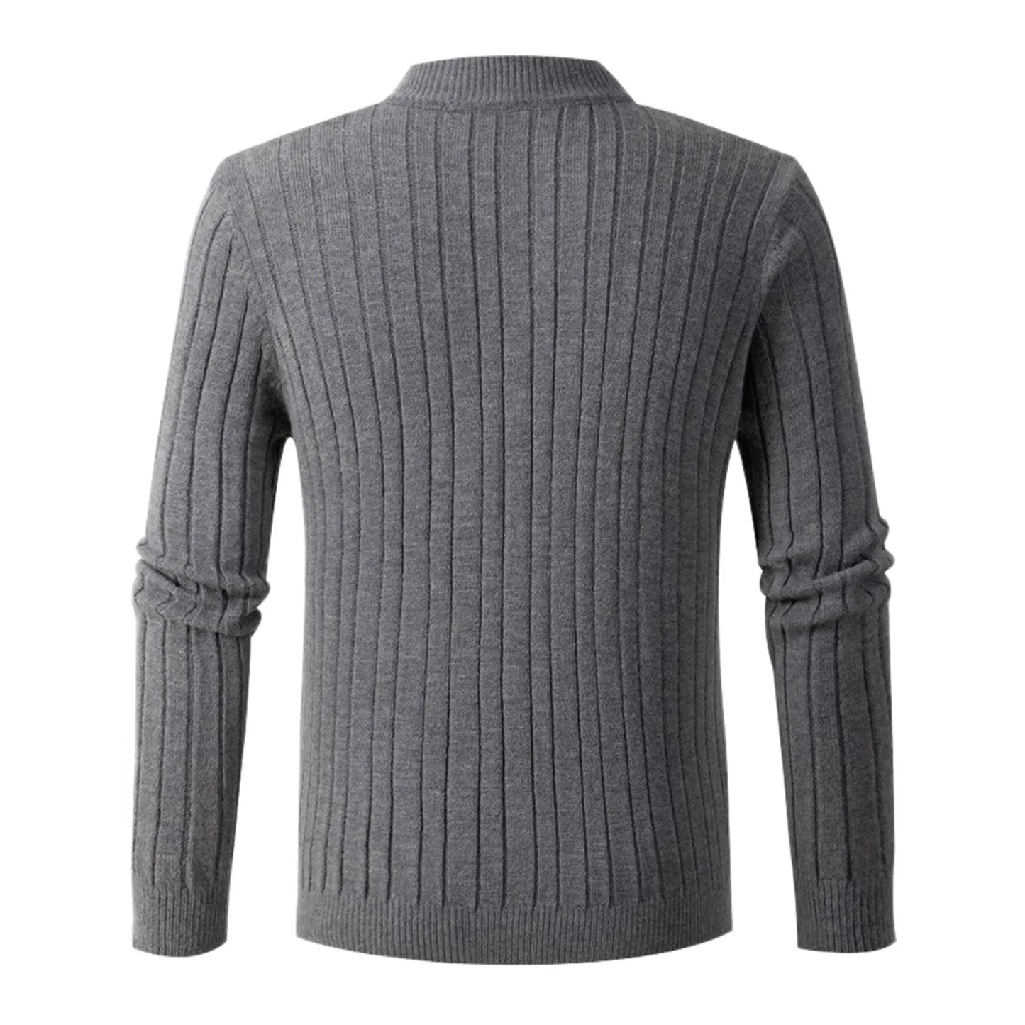 Men's Sweater Stand Collar Zipper Pullover Autumn Winter Casual Men's Warm Black Gray Khaki Blue Sweaters Vintage Sweater Men