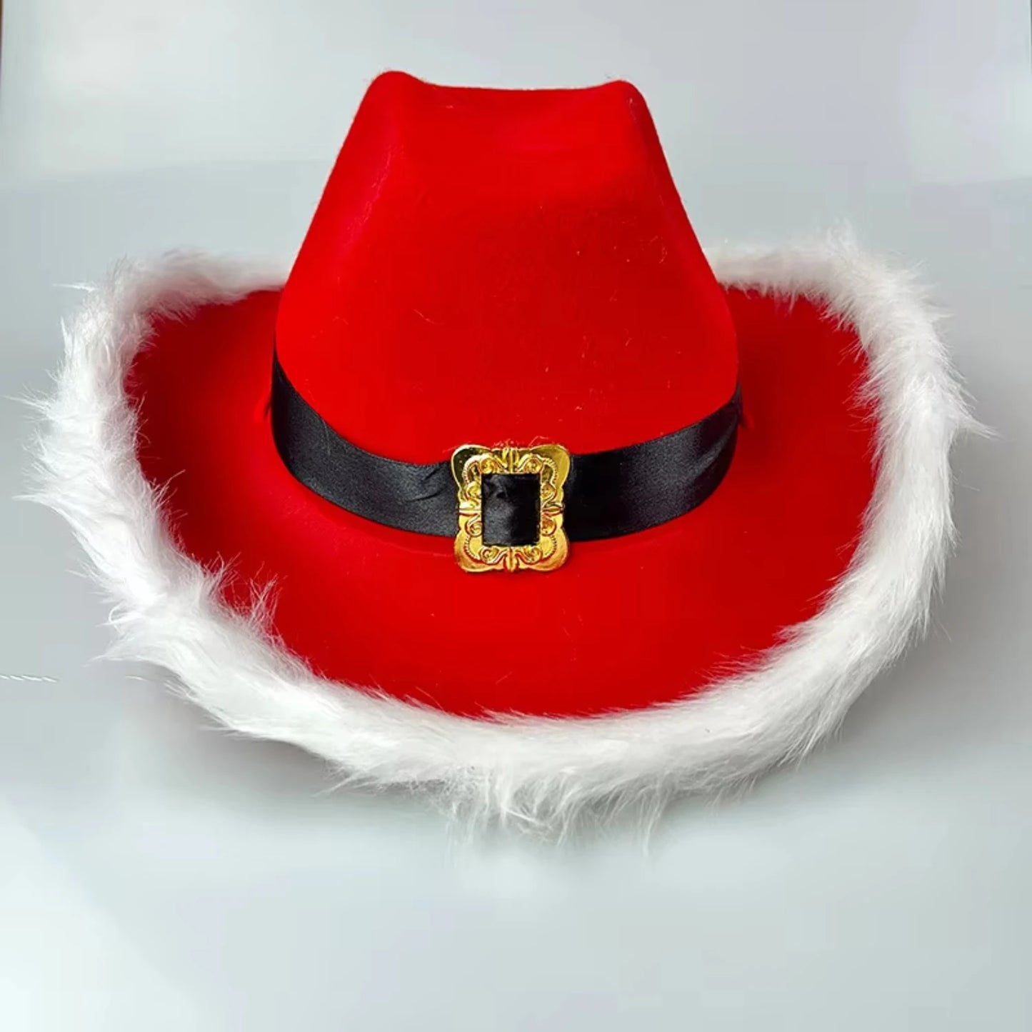 2pcs  Red Feather Cosplay Costume Xmas Christmas Cowboy Hat for Christmas Party Supplies With Led Lights Adults Bells Tiny bells