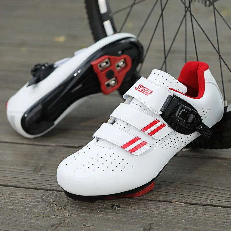 Mens  Cycling Shoes Compatible with Peloton Indoor Bicycle Pedals Clip in Road Bike Shoes Pre-Installed with Look Delta Cleats