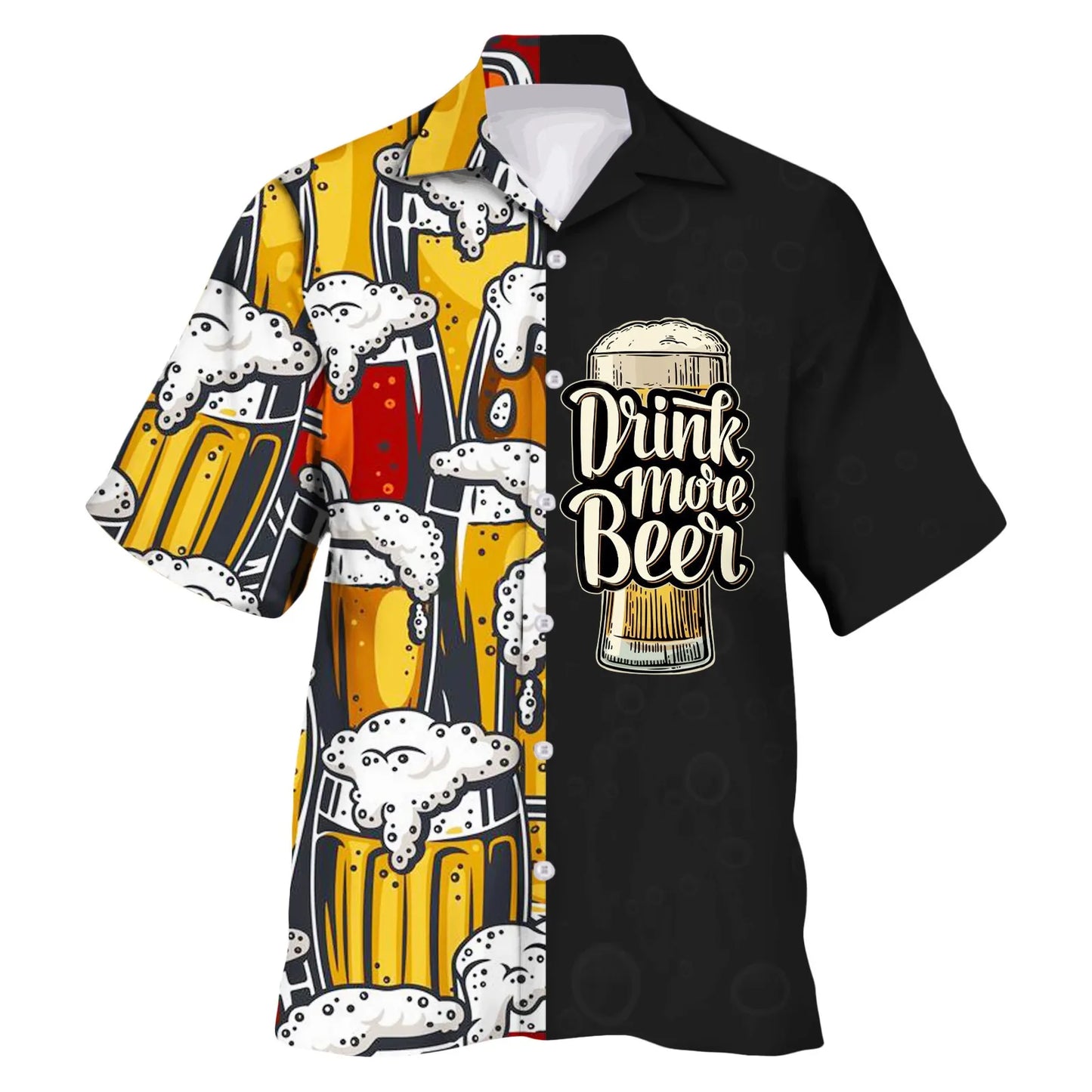 Men Dirndl Shirts Patchwork Print Festival Traditional Bavarian Beer Shirt German Oktoberfest Short Sleeve Costumes Party Tops