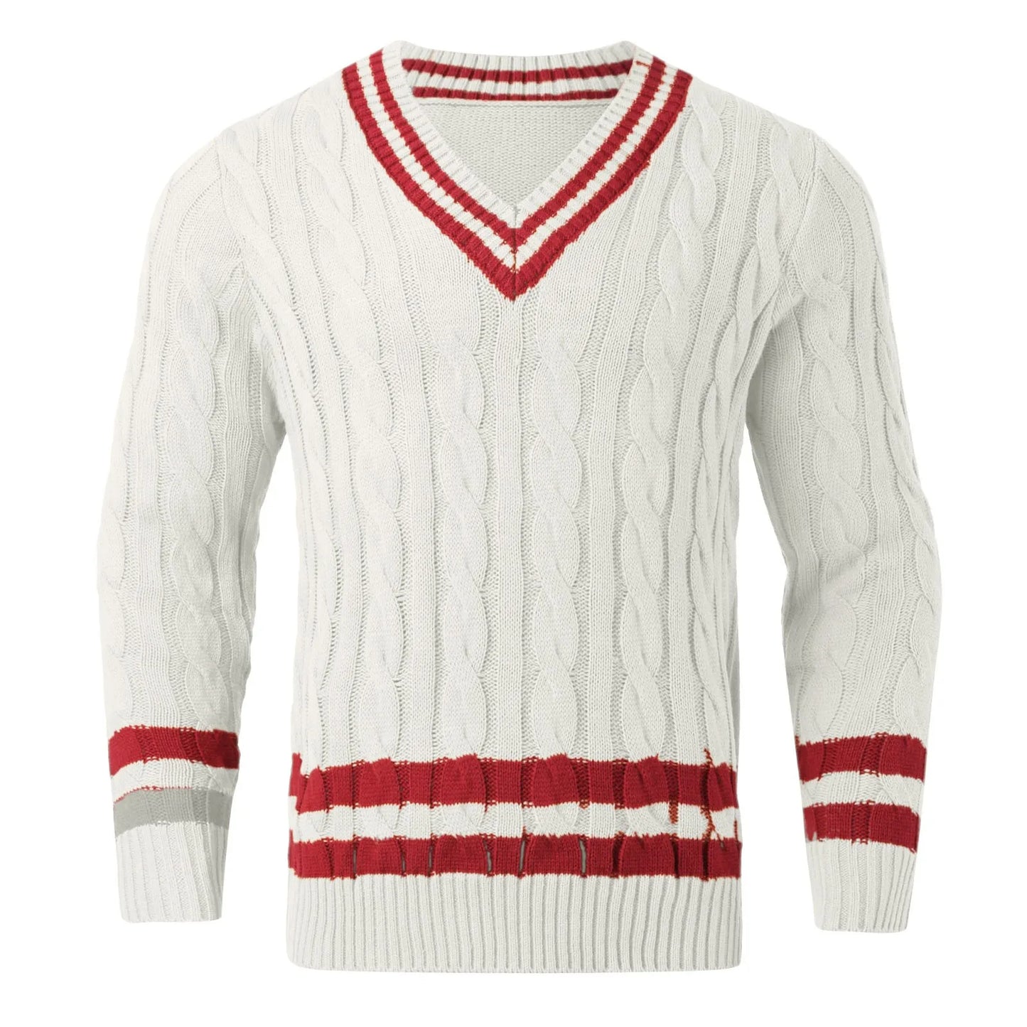 Mens Striped Color Matching Knitted Sweaters Fashionable Loose In Autumn And Winter sweater Jacquard Classic V-Neck Sweater