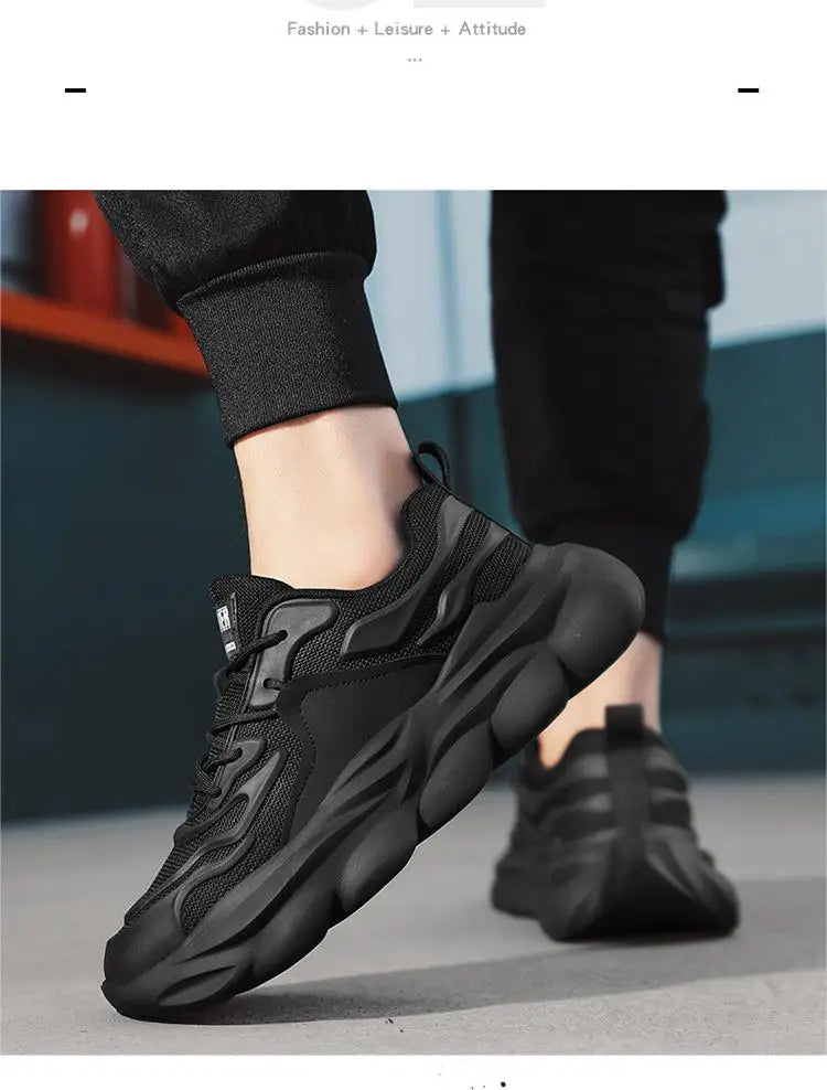 New Versatile Men's Shoes Spring Leisure Sport Running Sneakers Breathable Men's Lightweight Footwear Thick Sole Trendy Shoes