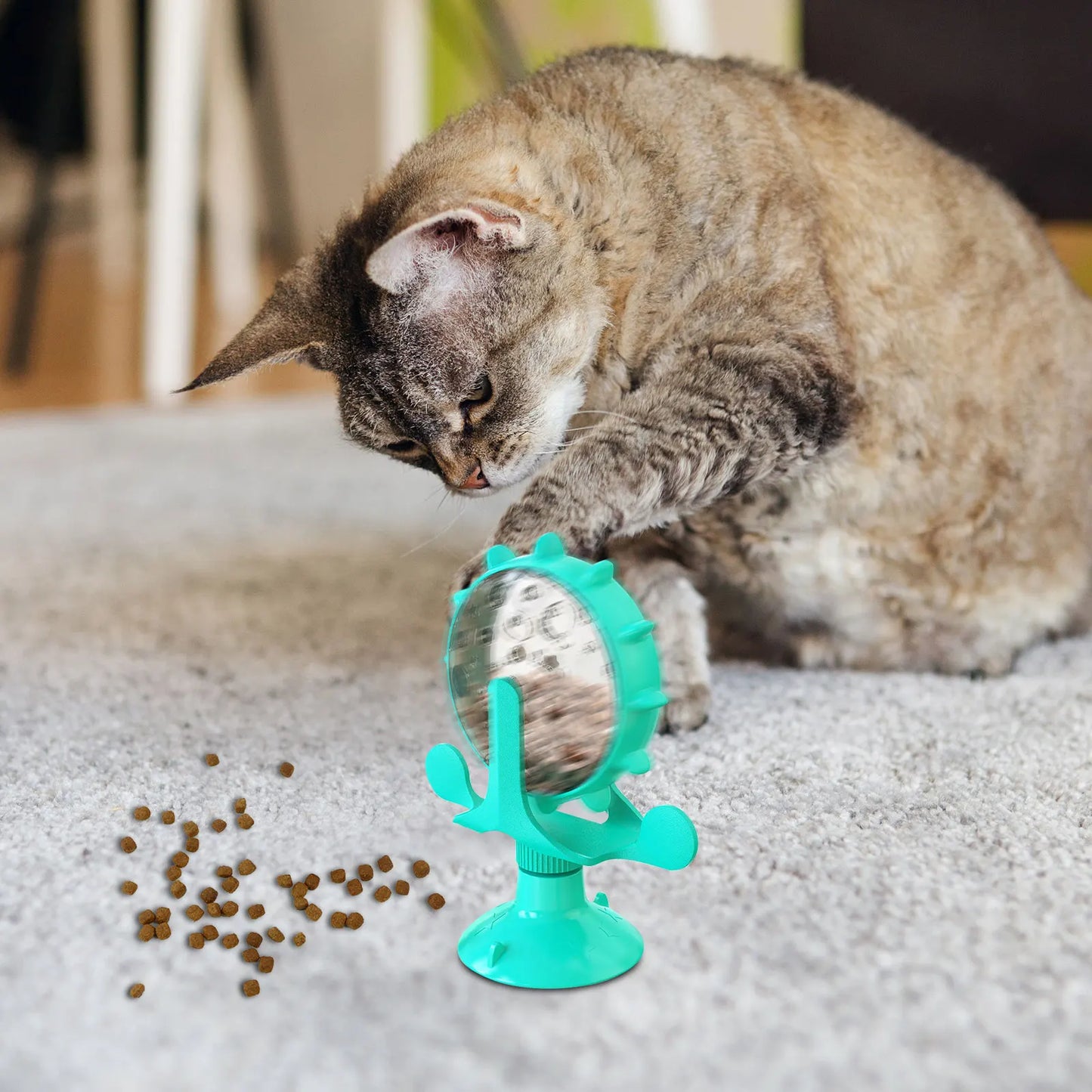 360° Rotating Pet Food Dispenser Interactive Pet Toy Pet Slow Feed Toy No Power Pet Enrichment Toy Strong Suction Cup