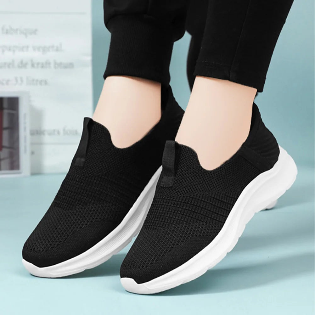 Women Casual Flat Barefoot Shoes Breathable Knitted Orthopedic Walking Sneakers Spring Autumn Sport Female Running Jogging Shoes