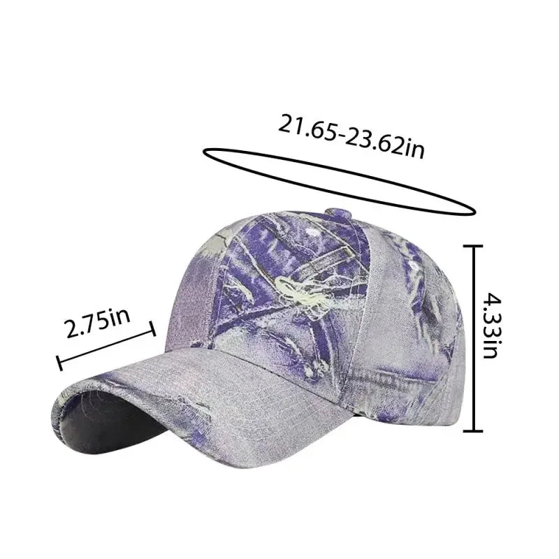 Graffiti Trend Duckbill Hat European American Retro Vintage Cowboy Baseball Cap Holiday Travelling Cycling Sunscreen Hat