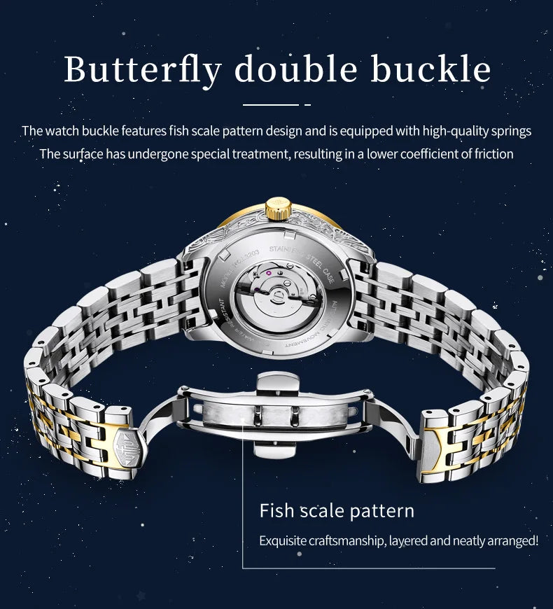 OUPINKE 3203 Starry Sky Women's Watches Swiss Certification Automatic Mechanical Watch Sapphire Mirror TOP Brand Ladies Watches