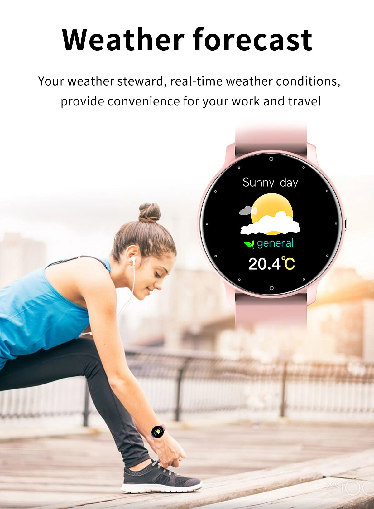 LIGE 2024 Smart watch Ladies Full touch Screen Sports Fitness watch IP67 waterproof Bluetooth For Android iOS Smart watch Female