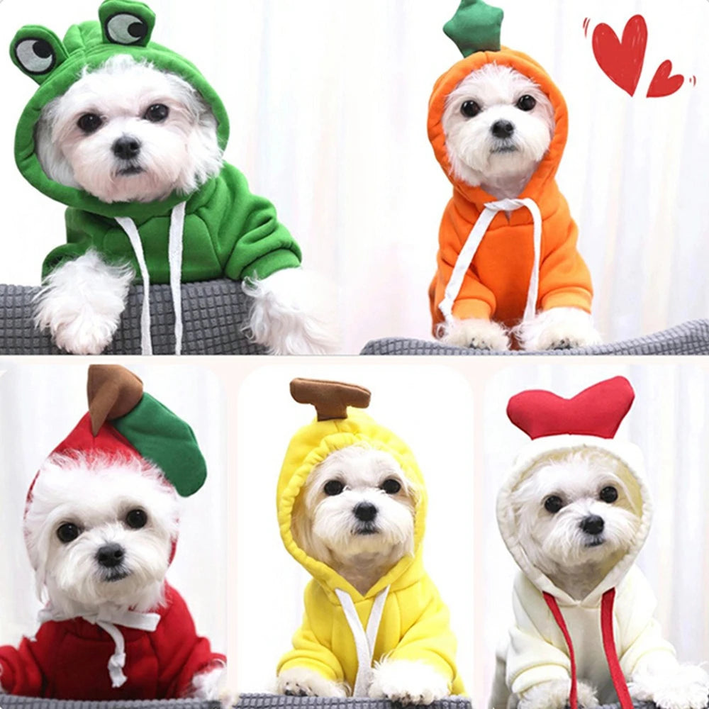 Fall Dog Hoodies Clothes Cute Plush Coat Hoodies Pet Costume Jacket For Puppy Cat French Bulldog Chihuahua Small Dog Clothing