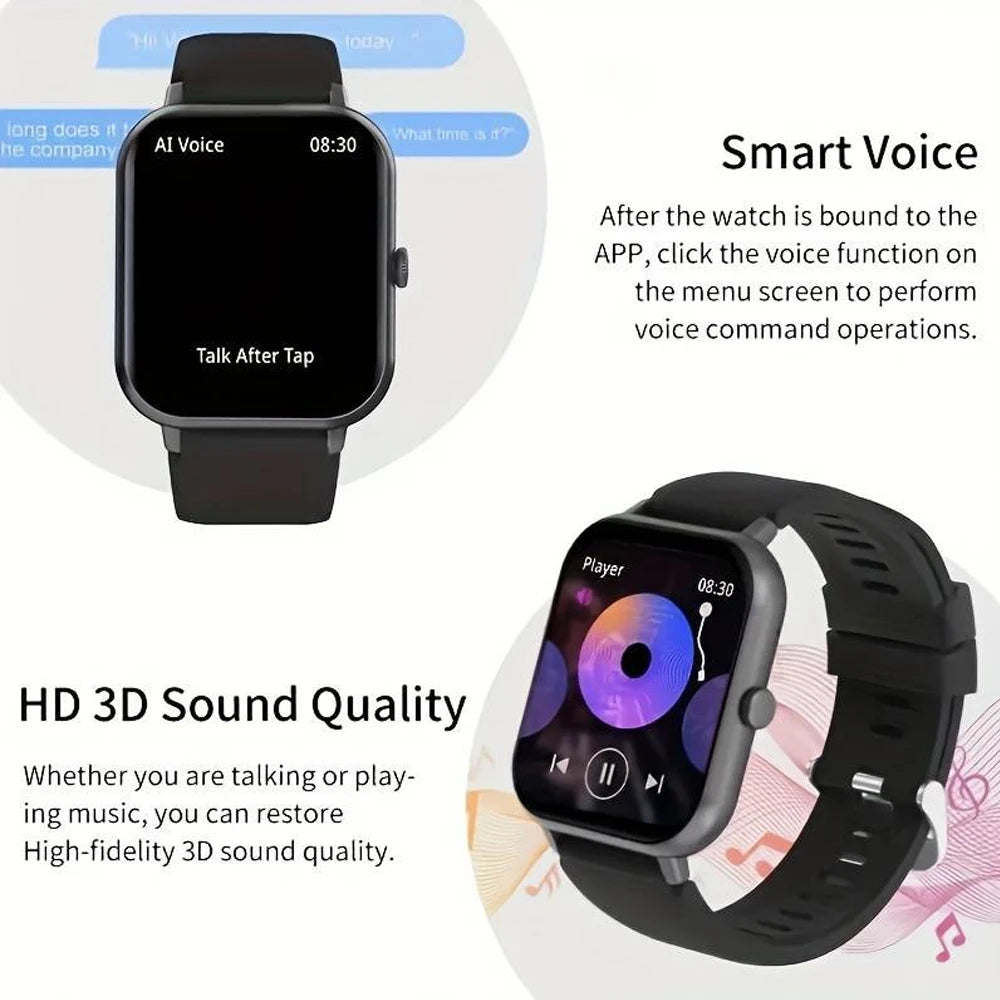 SENBONO Smart Watch Men Dial Custom Bluetootn Call 100+ Sport Modes Heart Rate Monitor Sport Waterproof Smartwatch For Men Women