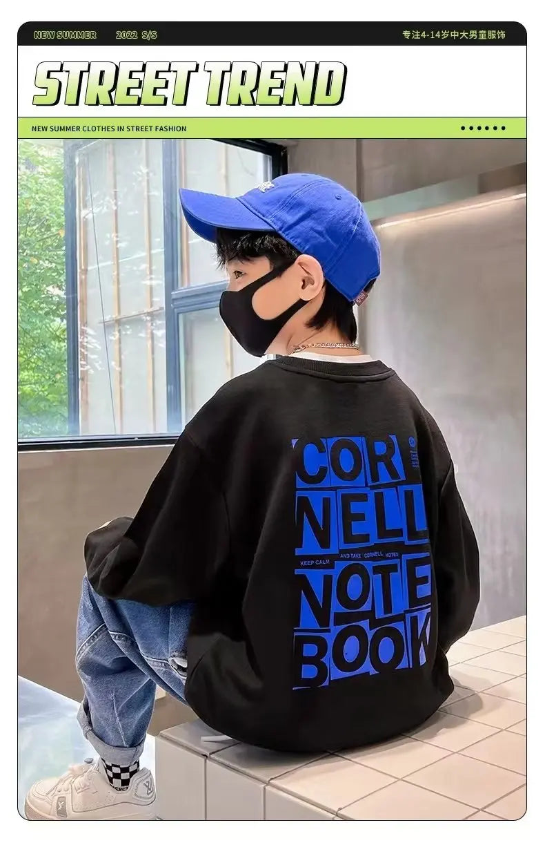 2023 Fashion Kids Clothes Boys Girls Casual Sweatshirts Children's Spring & Autumn Personality Letter Print Versatile Pullover