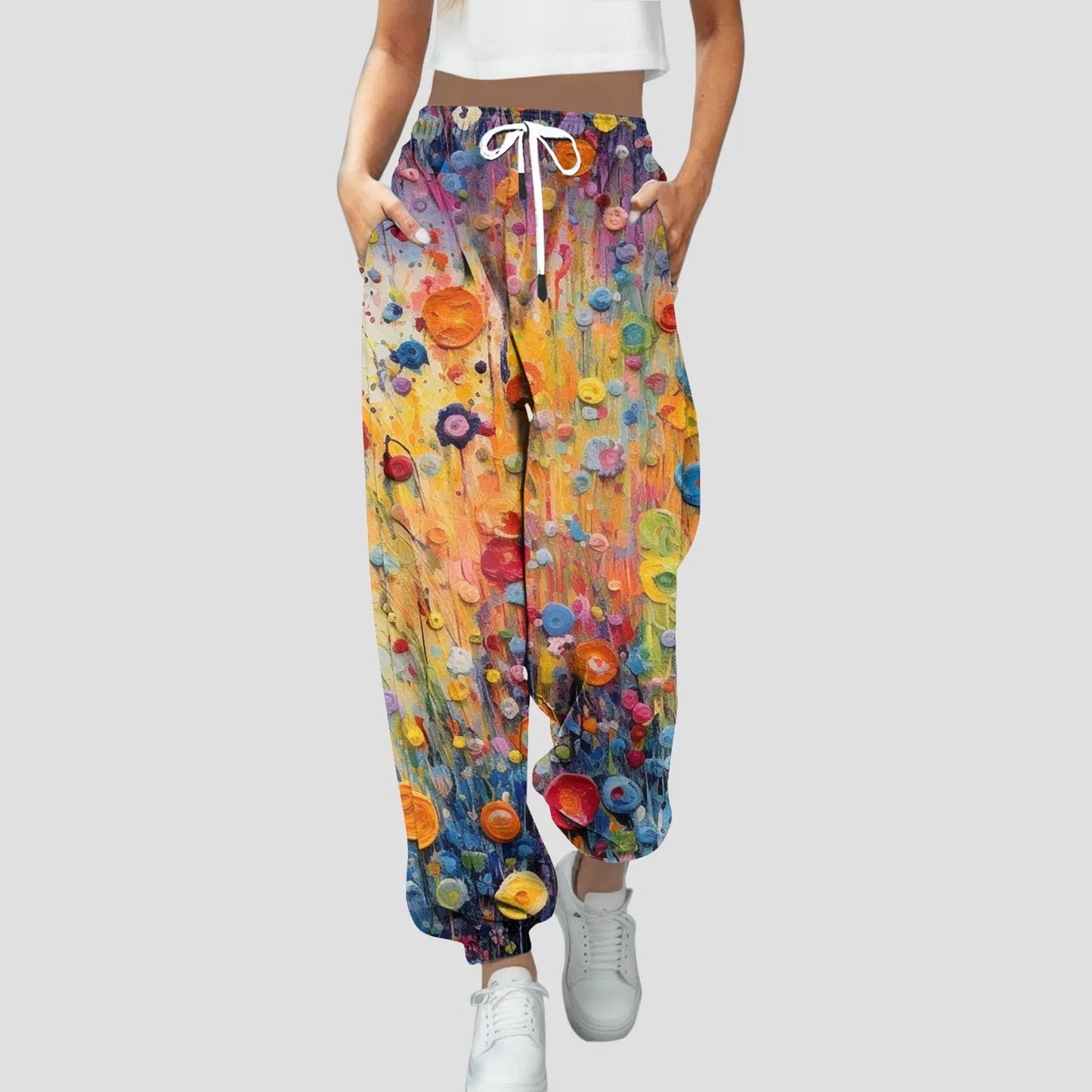 Jogging Pants Women Sport Sweatpants Running Pants Pants Joggers Floral Print Trackpants Loose Fit Pants Bodybuilding Trouser