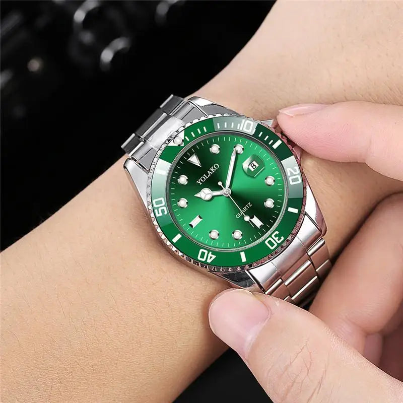 Fashion Men Steel Wristwatch Quartz Calendar Watch for Men