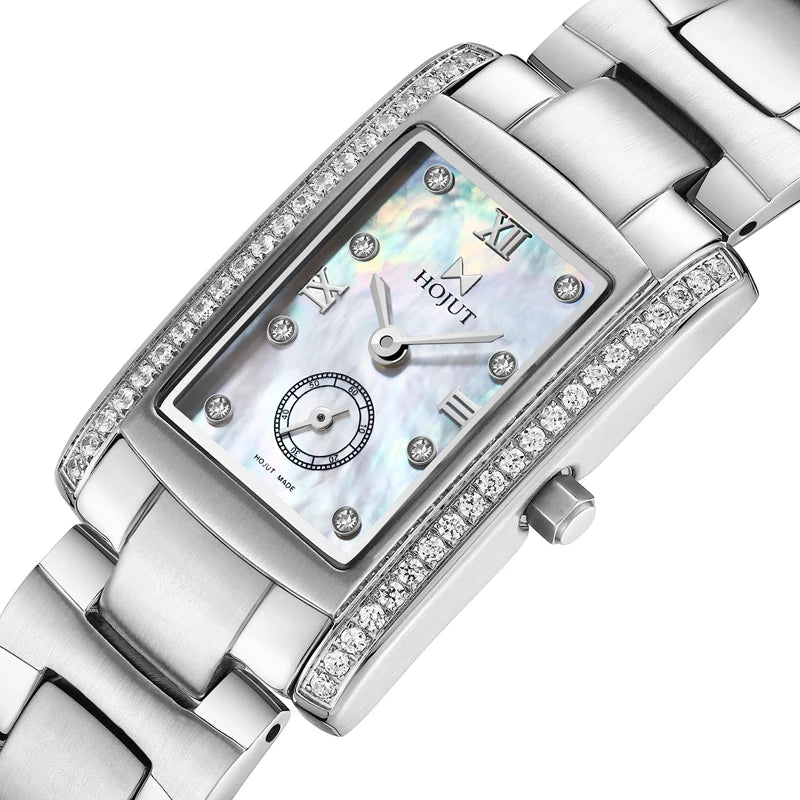 Classic square waterproof stainless steel material women's quartz watch