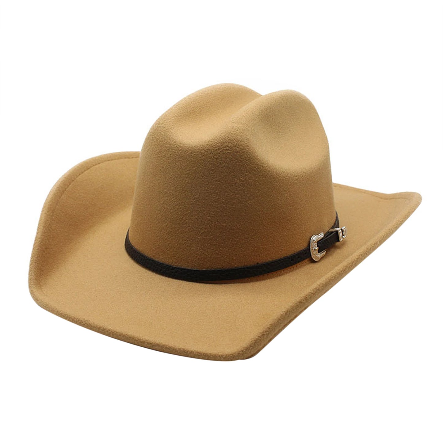 2024 Men and Women Western Cowboy Hat Felt Wide Brim Classic Outdoor Fedora Cowboy Buckled Hat Suitable for Adults and Teenagers