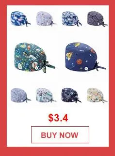 New Christmas Scrubs Caps Santa Claus Print Cap Pet Grooming Agency Work Scrubs Hat Beauty Work Hats Lab Nursing Cap