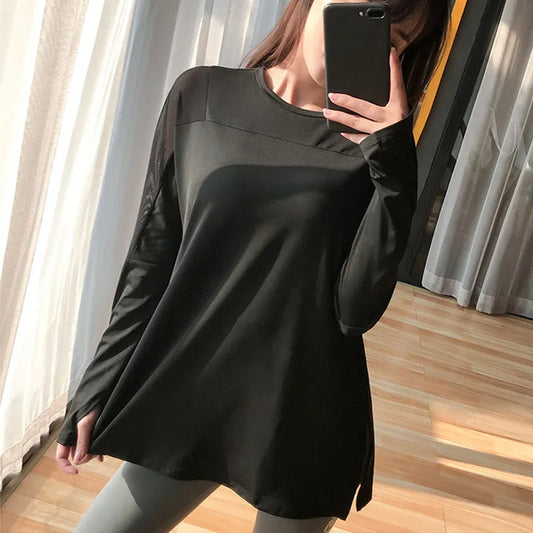 Long Sleeve Sports Top Women Fitness t shirt Quick Dry Yoga Top Running Jogging Workout Tops Female Gym Sport Shirts