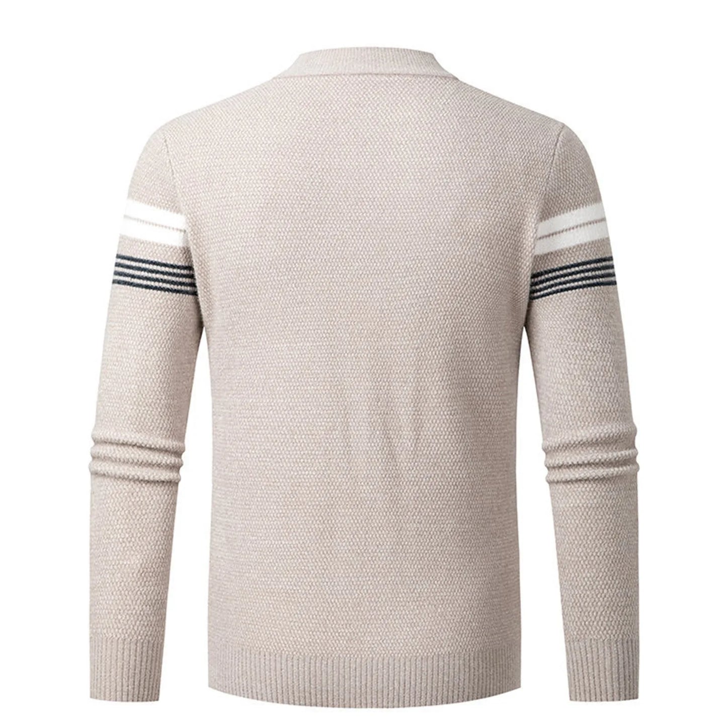 New Autumn Warm Knitted Pullover Men'S Sweater High O-Neck Patchwork Casual Slim Sweaters Male Basic Fit Knitwear Men Clothing