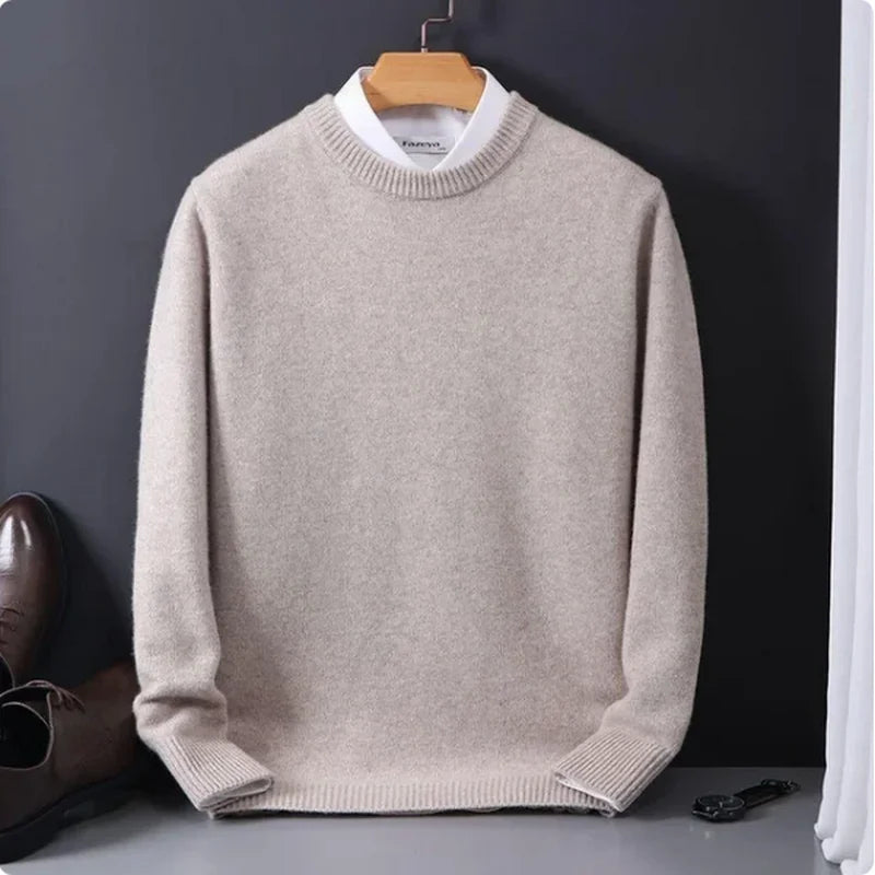 2024 Cashmere Sweater O-neck Pullovers Men's Loose Oversized M-3XL Knitted Bottom Shirt Autumn Winter New Korean Casual Men Top