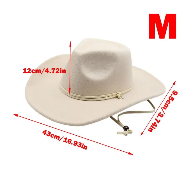 Cowboy Hat Vintage Western Men's Gentleman Sun Hat Lady Jazz Cowgirl Wide Brim Cloche Church Caps for Camping Riding horse