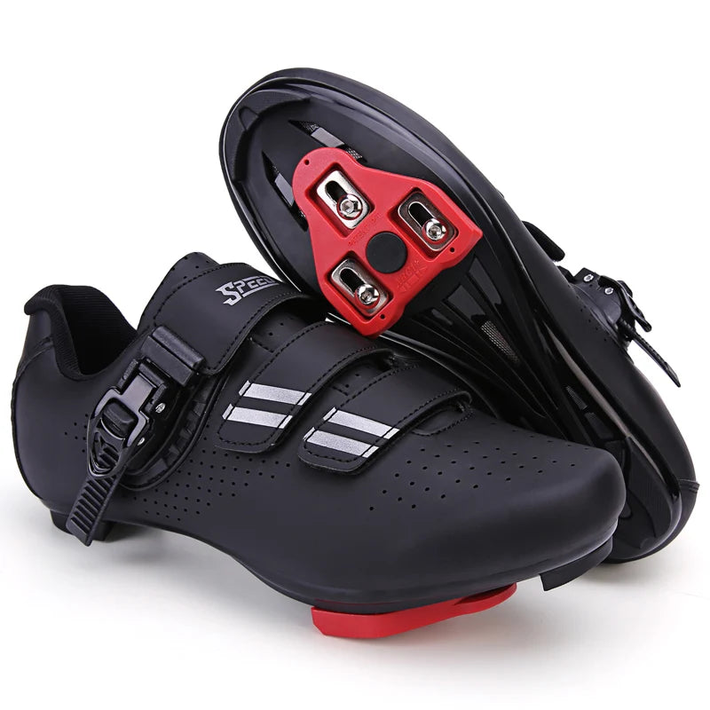 Mens  Cycling Shoes Compatible with Peloton Indoor Bicycle Pedals Clip in Road Bike Shoes Pre-Installed with Look Delta Cleats